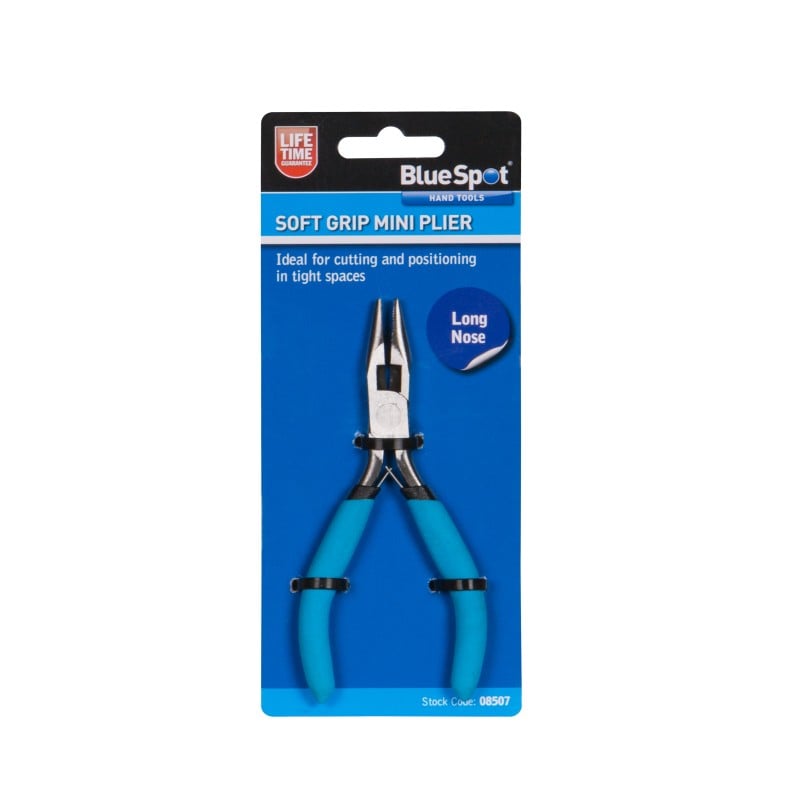 Blue Spot Tools Soft Grip Mini Long Nose Plier 08507 Bluespot