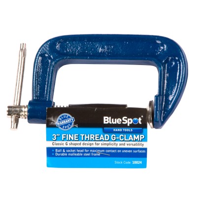 Blue Spot Tools Fine Thread G clamp 75mm 3 Inch 10024 Bluespot