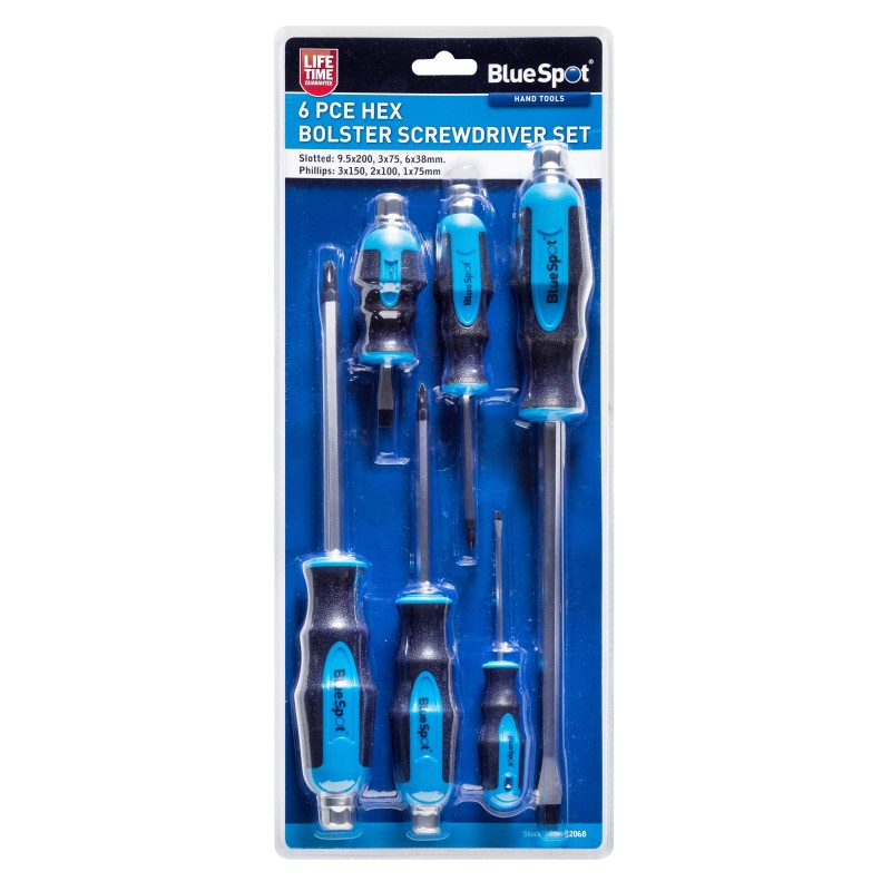 Blue Spot Tools Engineers Hex Bolster Screwdriver 6 Piece Set 12068