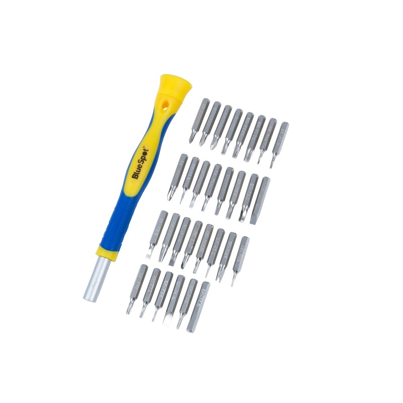Blue Spot Tools Precision Screwdriver and 30 Bit Set 12612 Bluespot