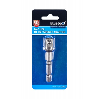 Blue Spot Tools Socket Adaptor 1/4 Inch Hex to 1/2 Inch 14101 Bluespot