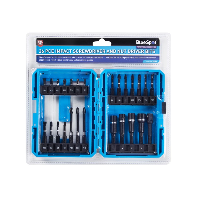 Blue Spot Tools Impact Screwdriver and Nut Driver Bit Set 14125