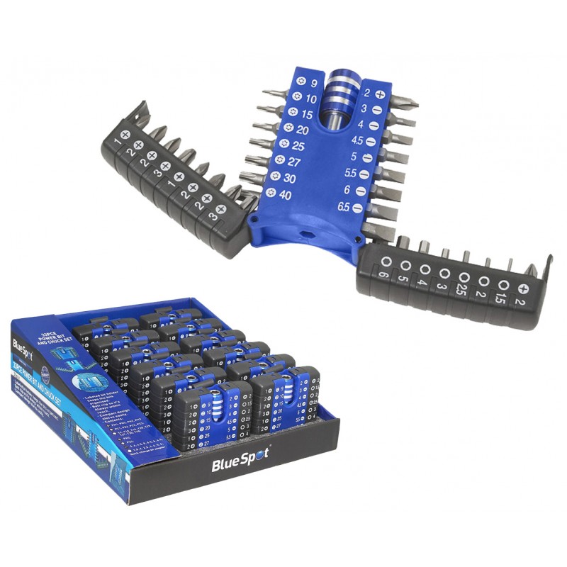 Blue Spot Tools Compact Screwdriver Bit Set With Holder 14157 Bluespot