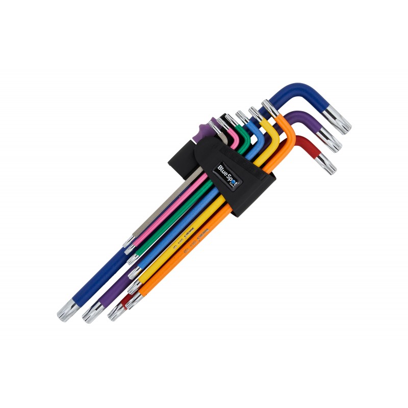 Blue Spot Tools Long Colour Coded Tamper Torx Key Set 15302 Bluespot
