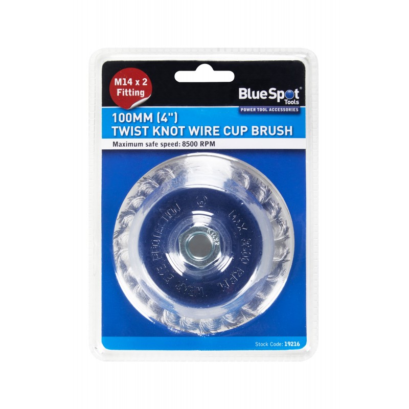 Blue Spot Tools 100mm Twist Knot Wire Cup Brush 19216 Bluespot