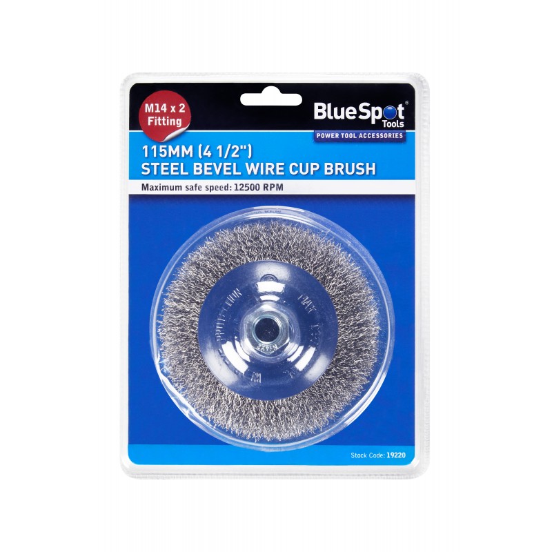 Blue Spot Tools 115mm Steel Semi Flat Wire Cup Brush 19220 Bluespot