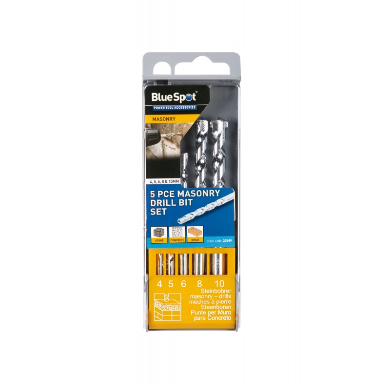 Blue Spot Tools 5 Piece Masonry Drill Bit Set 20149 Bluespot Sealants