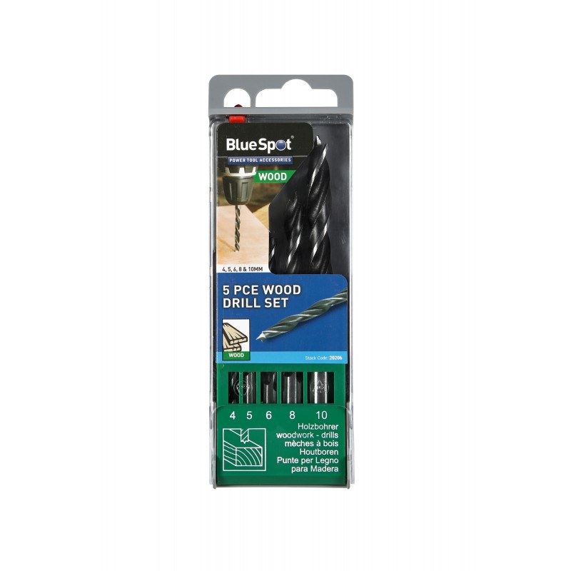 Blue Spot Tools Lip and Spur Wood Drill Bit 5 Piece Set 20206 Bluespot
