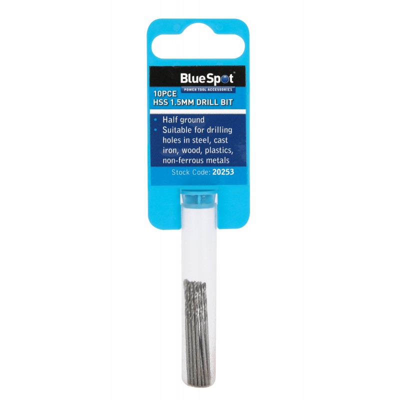 Blue Spot Tools HSS Drill Bit 1.5mm 10 Piece Set 20253 Bluespot Sealants and Tools Direct