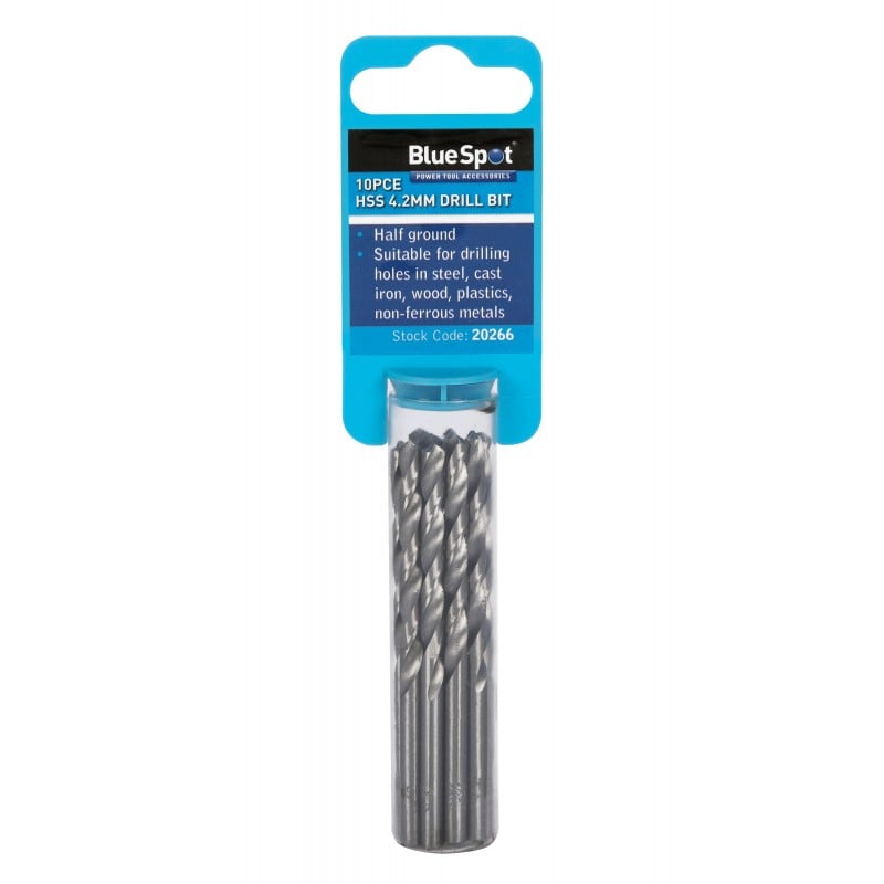 Blue Spot Tools HSS Drill Bit 4.2mm 10pc Set 20266 Bluespot Sealants