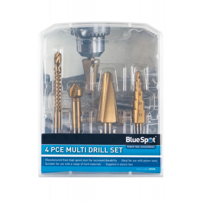 Blue Spot Tools Multi Mixed Tapered Stepped Countersink Saw Drill Bit Set 20508 Sealants and