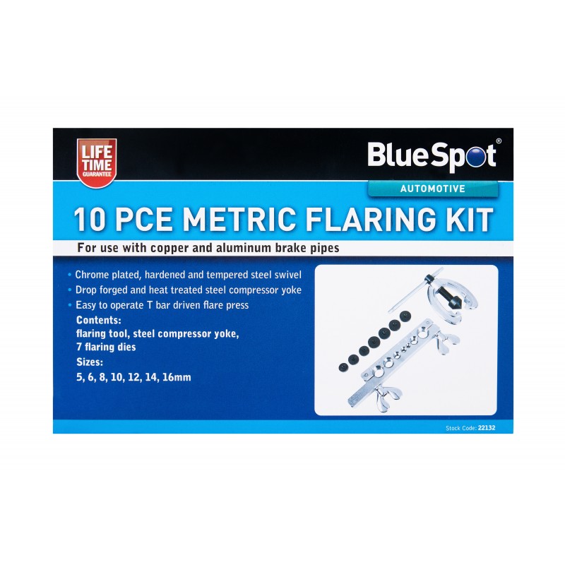 Blue Spot Tools Metric Copper Aluminium Brake Pipe Flaring Kit 22132