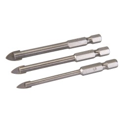 Silverline Hex Tile Glass Drill Bit 3pc Set 224760