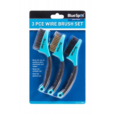Blue Spot Tools Steel Nylon Brass Wire Brush 3pc Set 22505 Bluespot