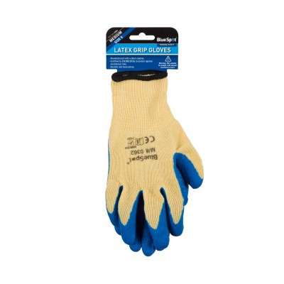Blue Spot Tools Latex Grip MEDIUM Work Gloves 23000 Bluespot
