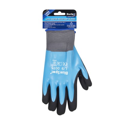 Blue Spot Tools latex Water Resistant Large Work Gloves 23018 Bluespot