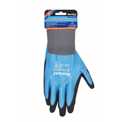 Blue Spot Tools Latex Water Resistant XL Work Gloves 23020 Bluespot