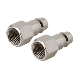 Silverline Tools Euro Air Bayonet 1/4 Inch Female Threaded Coupler 2pk 238283