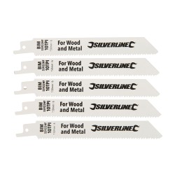 Silverline Recip Saw Bi-Metal Blades for Demolition 5pk SS922HF 244966