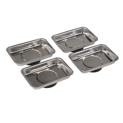 Silverline Tools 4 x Strong Magnetic Stainless Steel Parts Trays 250007