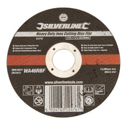Silverline Heavy Duty Inox Slitting Cutting Disc 115mm 272787