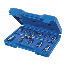 Silverline Tools Universal Drain Plug Key Auto Repair 12pc Set 279661