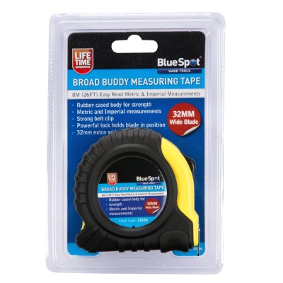 Blue Spot Tools Broad Buddy Tape Measure 8m Extra Wide 33100 Bluespot