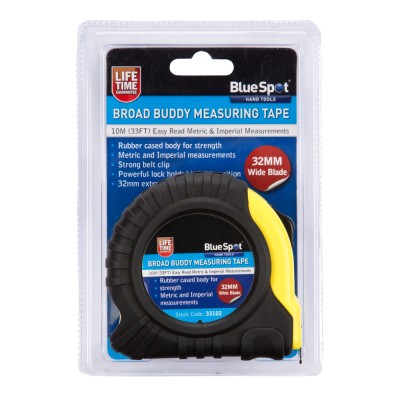 Blue Spot Tools Broad Buddy Tape Measure 10m Wide 33102 Bluespot 