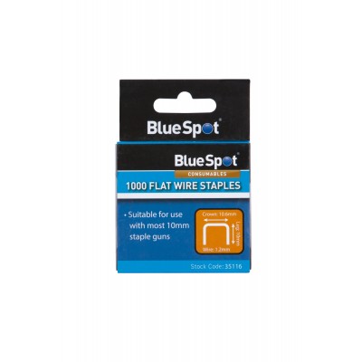 Blue Spot Tools Crown Flat Wire Staples 10mm T50 35116 Bluespot