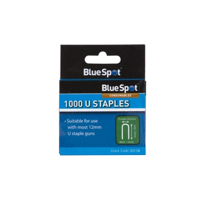 Blue Spot Tools U-Staples 12mm 1000pk 35118 Bluespot 