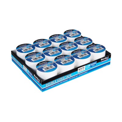 Blue Spot HD White Double Sided Adhesive Tape 48mm Roll 37114 Bluespot