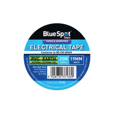 Blue Spot Tools Electrical Insulation Tape Earth 19mm 37136 Bluespot