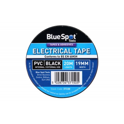 Blue Spot Tools Electrical Insulation Tape Black 19mm 37150 Bluespot