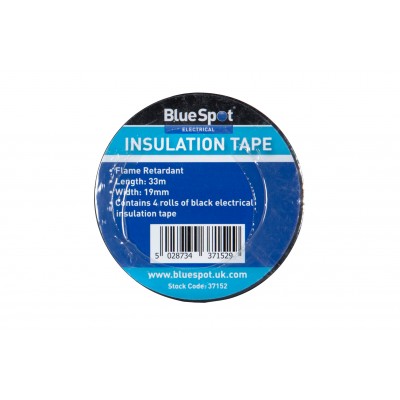 Blue Spot Tools Electrical Insulation Tape Black 4 Pack 37152 Bluespot