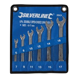 Silverline Tools Double Open Ended Spanner 6pc Metric Set 380424