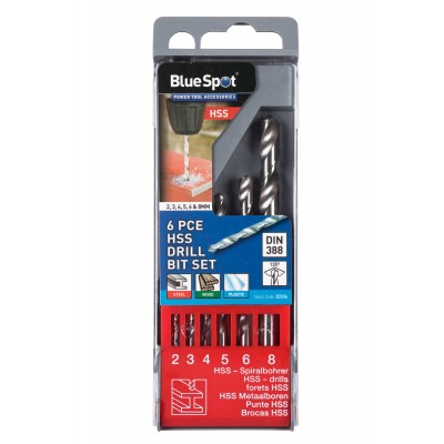 Blue Spot Tools HSS Drill Bit 2mm to 8mm 6pc Set 20304 Bluespot