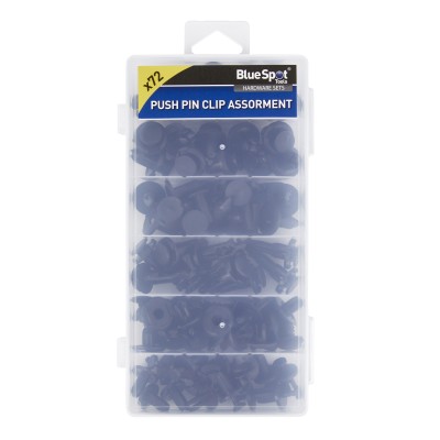 Blue Spot Tools Push Pin Clips Assorted 72pc Mixed Set 40648 Bluespot 