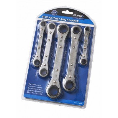 Blue Spot Tools 5pc Metric Double Ended Ratchet Ring Spanner Set 04100