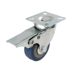 Fixman Swivel Non Marking Rubber Castor Braked Wheel 50mm 50kg 413608