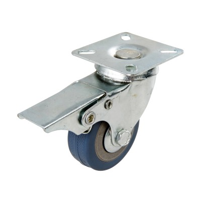 Fixman Swivel Non Marking Rubber Castor Braked0 Wheel 100mm 70kg 509024