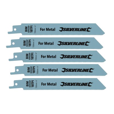 Silverline Tools Recip Saw Bi Metal Cutting Blades 5pk 150mm 427542