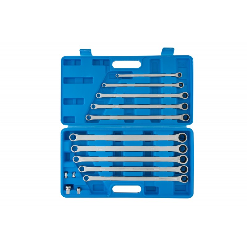 Blue Spot Tools Extra Long Ratchet Ring Spanner and Adaptor Set 04307
