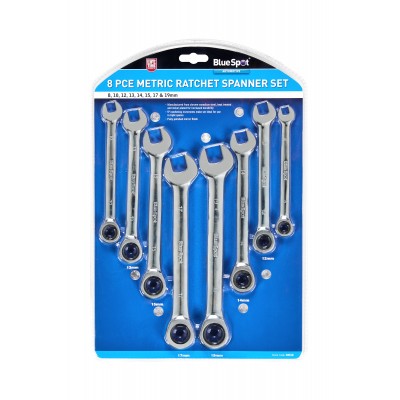 Blue Spot Tools 8pc Metric Ratchet Combination Spanner Set 04310