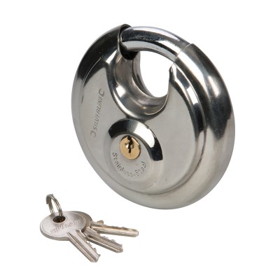 Silverline Stainless Steel Disc Padlock 90mm 436750