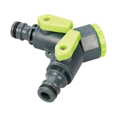 Silverline 2 Way Garden Hose Pipe Tap Connector Twin Outlet 444072