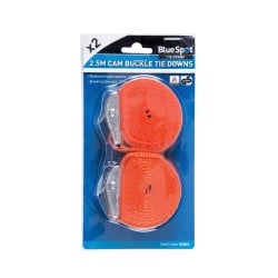 Blue Spot Tools Cam Buckle Tie Down Strap 2pk 25mm 2.5m 45404 Bluespot