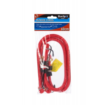 Blue Spot Tools Bungee Cord 60cm Red 45431 Bluespot Twin Pack