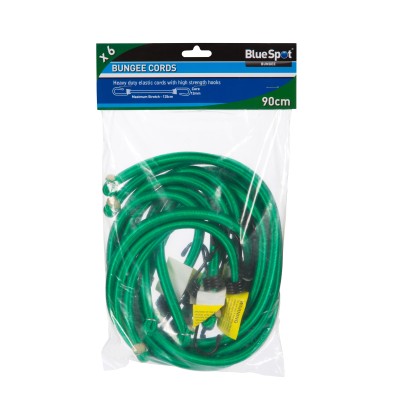 Blue Spot Tools Bungee Cord 6 Pack 90cm Green Strap 45457 Bluespot