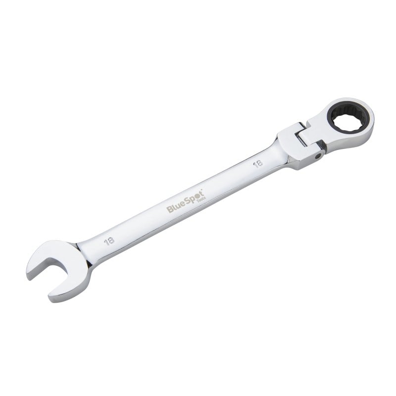 Blue Spot Tools 18mm Chrome Vanadium Ratchet Spanner Flexible Hinged