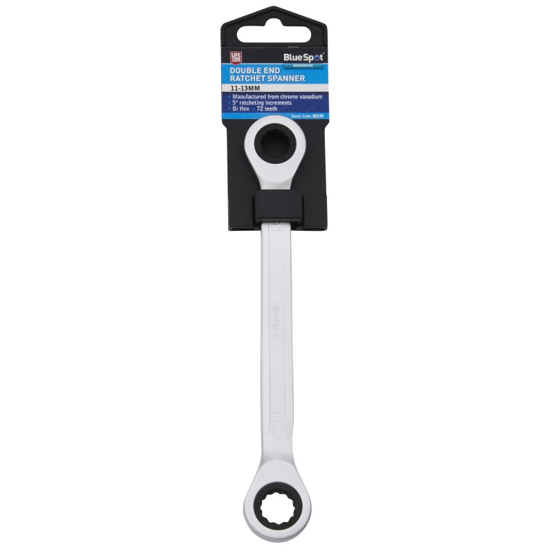 Blue Spot Tools Double End Ratchet Spanner 11mm 13mm 05135 Bluespot